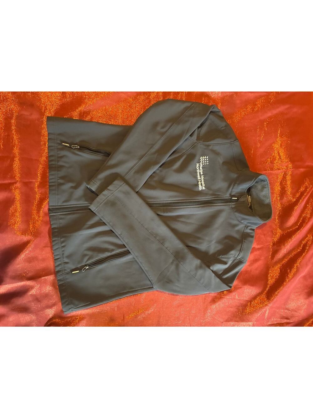 Core365 Jacket Womens L Fleece Lined Softshell Full Zip Black Embroidered Logo